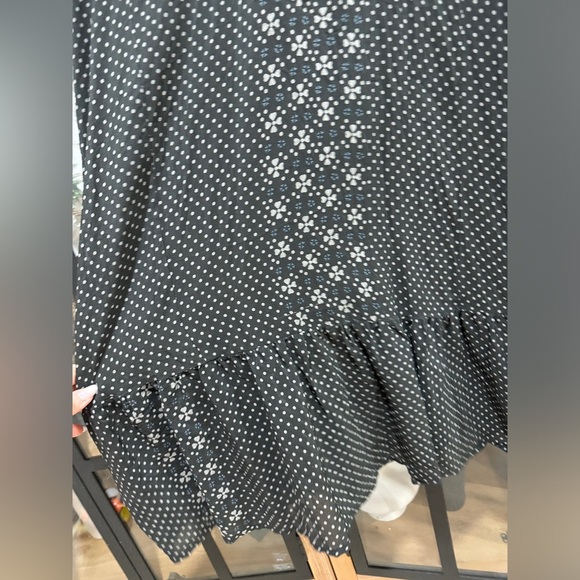 Johnny Was Silk Biya mini dress embroidered flowers floral ruffles short sleeve - Picture 6 of 9